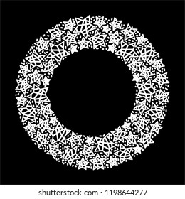 Vector stars wreath. Stars frame for greeting, cards design.
