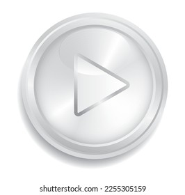 vector start button with silver frame