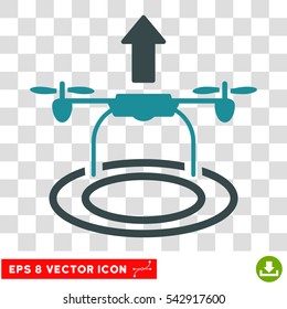 Vector Start Drone EPS vector pictogram. Illustration style is flat iconic bicolor soft blue symbol on a transparent background.