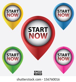 Vector : Start Now button for business and e-commerce.