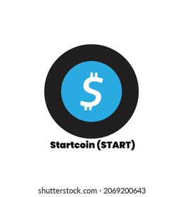 Vector startcoin (START) digital cryptocurrency logo. Startcoin (START) icon. Vector illustration isolated on white background