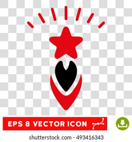 Vector Starting Star EPS vector icon. Illustration style is flat iconic bicolor intensive red and black symbol on a transparent background.