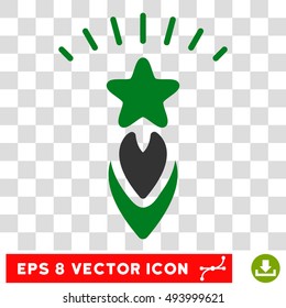 Vector Starting Star EPS vector icon. Illustration style is flat iconic bicolor green and gray symbol on a transparent background.