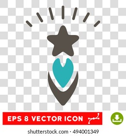 Vector Starting Star EPS vector pictogram. Illustration style is flat iconic bicolor grey and cyan symbol on a transparent background.