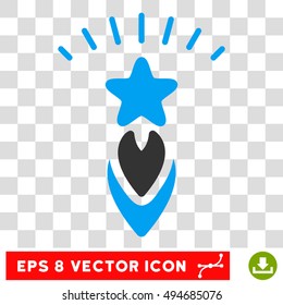 Vector Starting Star EPS vector pictogram. Illustration style is flat iconic bicolor blue and gray symbol on a transparent background.