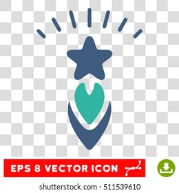 Vector Starting Star EPS vector pictogram. Illustration style is flat iconic bicolor cobalt and cyan symbol on a transparent background.