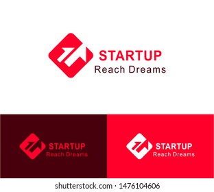 Vector Startup Logo in one color variations. Beautiful and simple Logotype for luxury branding. Elegant and stylish design for your company brand.