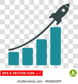 Vector Startup Sales EPS vector icon. Illustration style is flat iconic bicolor soft blue symbol on a transparent background.