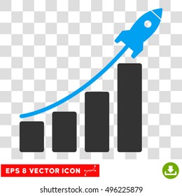 Vector Startup Sales EPS vector pictogram. Illustration style is flat iconic bicolor blue and gray symbol on a transparent background.