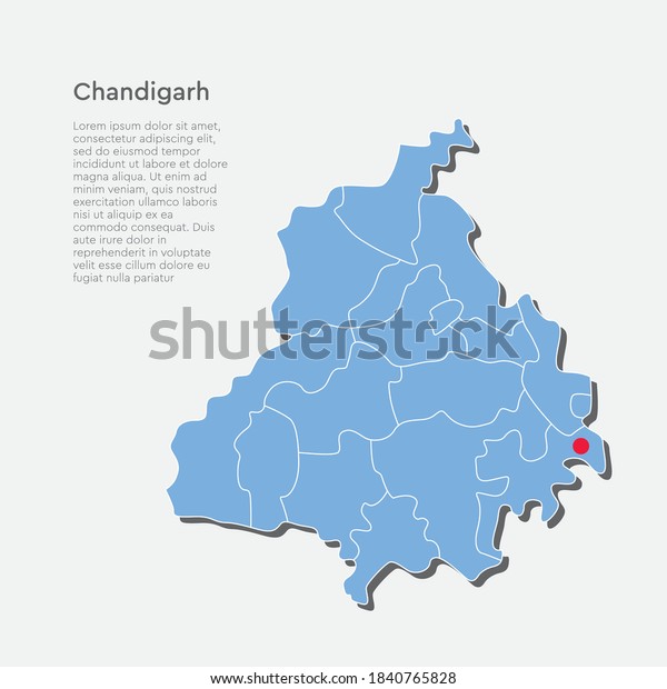 Punjab And Chandigarh Map Vector State Punjab Country India Map Stock Vector (Royalty Free)  1840765828 | Shutterstock