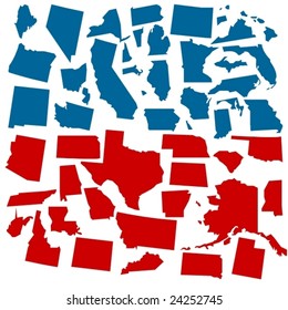 vector states of america in voter colors