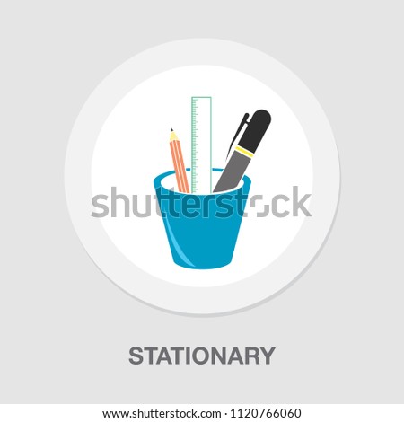 vector stationary icon, office illustration set