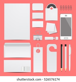 Vector stationary and phone mockup.