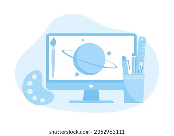 Vector with stationery concept trending concept flat illustration