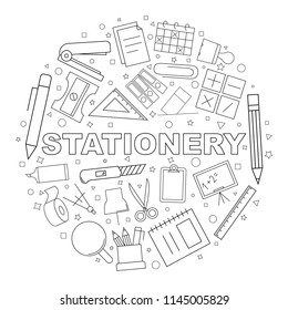 Vector Stationery pattern. Stationery background with world