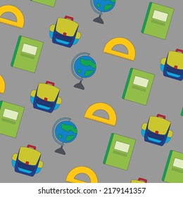 Vector Stationery pattern. Colorful school stationery  background
