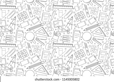 Vector Stationery pattern. Stationery seamless background