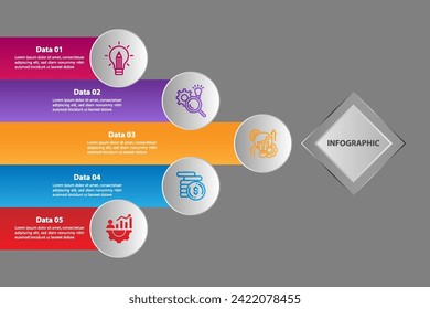 Vector statistic infographic element design template with 4 options or steps