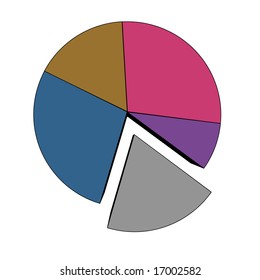 vector statistics - isolated diagram on white (vector illustration)