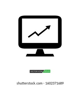 Vector stats the graph shows up and down arrow. Business growing chart presentation icon