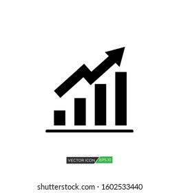 Vector stats the graph shows up and down arrow. Business growing chart presentation icon