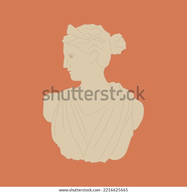 Vector statue of the ancient\
Greek goddess. Diana of Versailles or Artemis classical\
mythological sculpture. Vector art for design of posters, clothes,\
logo, invitations.