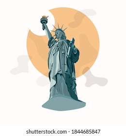 
vector statue of liberty with attractive colors