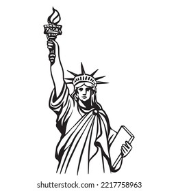 vector Statue of Liberty design by French sculptor vector illustration concept graphics