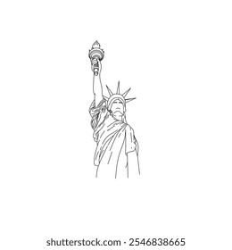 vector Statue of Liberty design by French sculptor vector illustration concept graphics