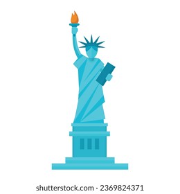 Vector the statue of liberty , liberty enlightening the world, in the united states, collection design isolated on white.