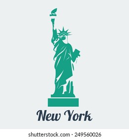 Vector Statue of Liberty. Vector format eps 10. Flat colors