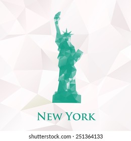 Vector statue of liberty new york symbol. Polygonal illustration eps10.