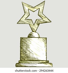 Vector statuettes with a star. Subject to award