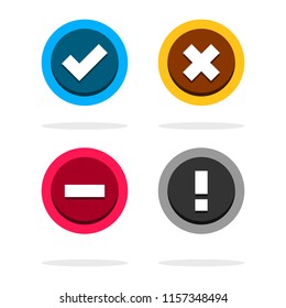 Vector Status Icon Set. Including such statuses as Active, Do Not Disturb, Busy, Blocked. Color flat icons.