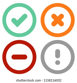 Vector Status Icon Set. Including Such Statuses As Active, Do Not Disturb, Busy, Blocked. Color Flat Icons.