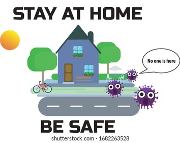 Vector of Stay at home during lock-down due to Corona virus