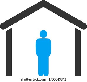 Vector stay home flat icon. Vector pictograph style is a flat symbol stay home icon on a white background.