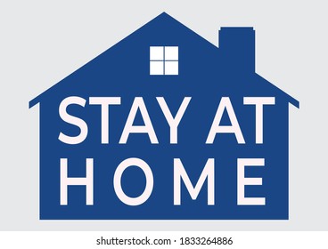 Vector stay at home symbol, vector illustration. Corona virus, covid19 pandemic