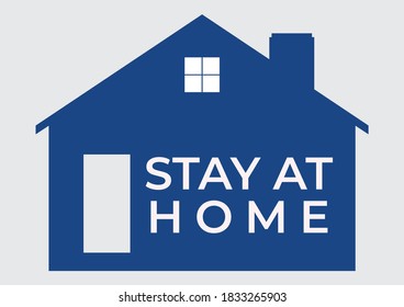 Vector stay at home symbol, vector illustration. Corona virus, covid19 pandemic