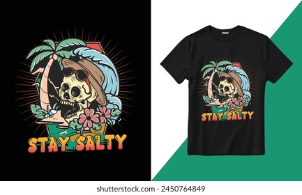 Vector Stay Salty Summer T-shirt design