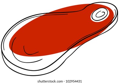 Vector steak is isolated on a white background