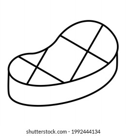 Vector Steak Outline Icon Design
