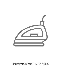 Vector steam iron line icon. Symbol and sign illustration design. Isolated on white background