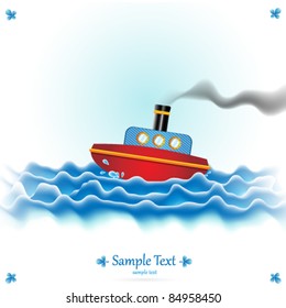 Vector Steamboat Illustration