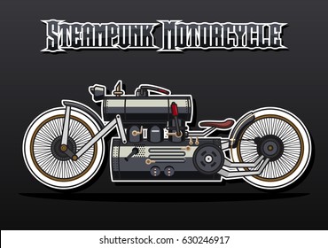 Vector Steampunk Motorcycle