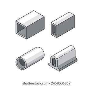 Vector Steel Beams, Sturdy Structural Components Used In Construction, Offering Support And Stability in Applications