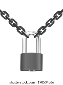 Vector steel chain with lock