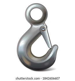 Vector Steel Crane Hook isolated on white background