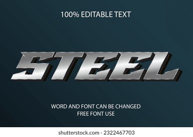 Vector steel editable text style effect.