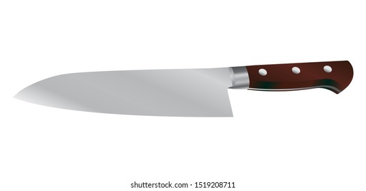 Vector steel knife with white background